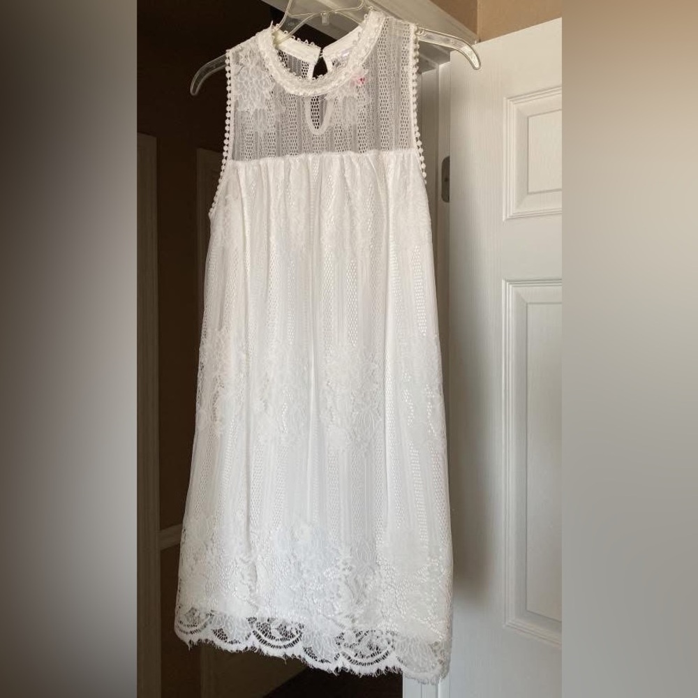 No Boundaries White Lace Midi Dress